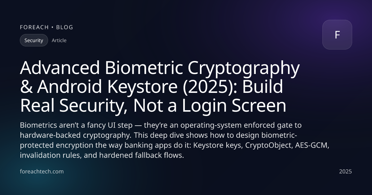 Advanced Biometric Cryptography & Android Keystore (2025): Build Real ...